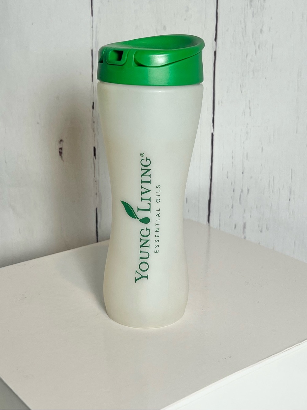 Young Living water bottle with shaker and straw